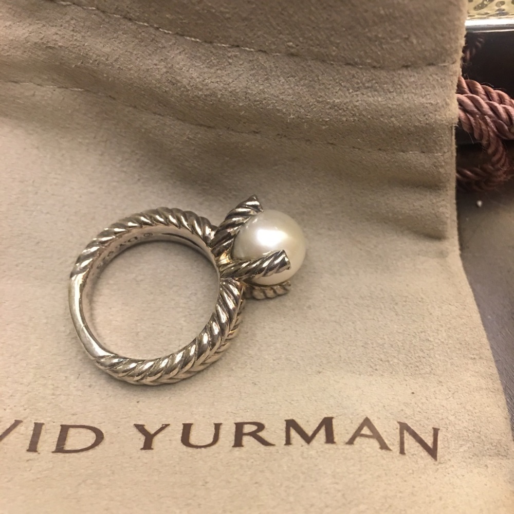 David Yurman ring with pearl